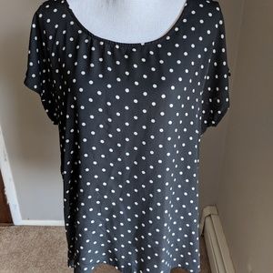 2/$6 Black & White Polka Dot High Low Top XL